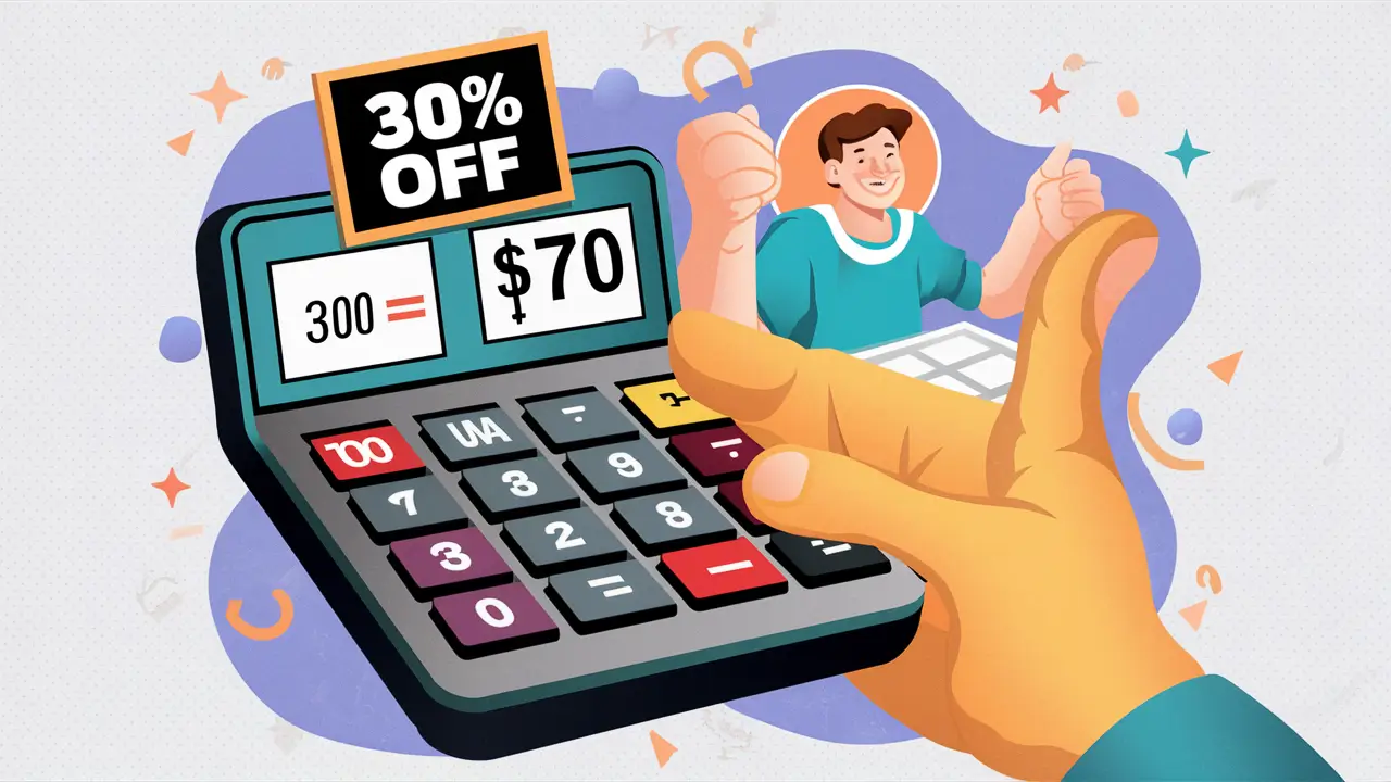 how to calculate 30 percent off a price