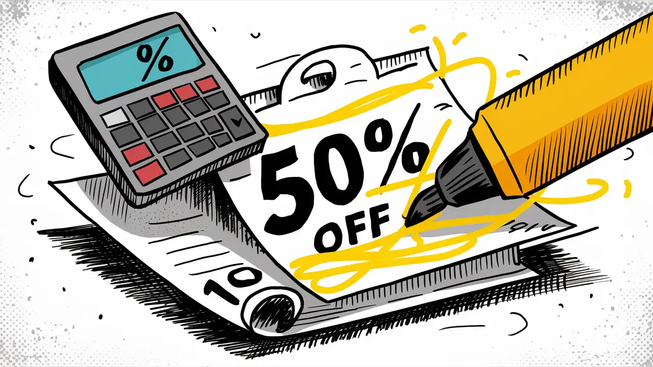 how to calculate 50 percent off a price