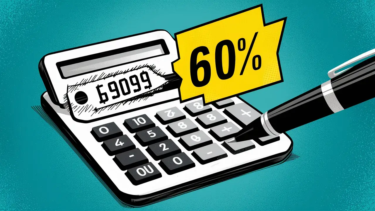 how to calculate 60 percent off a price