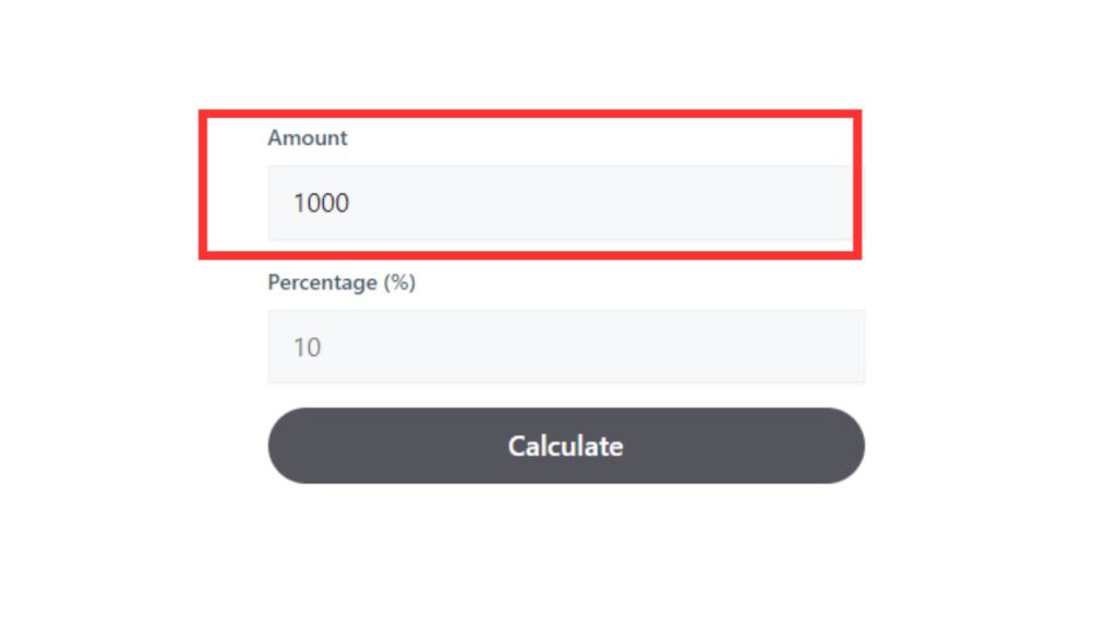 first step of using percentage of calculator