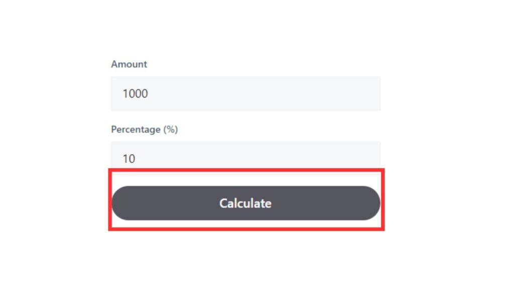 third step of using percentage of calculator